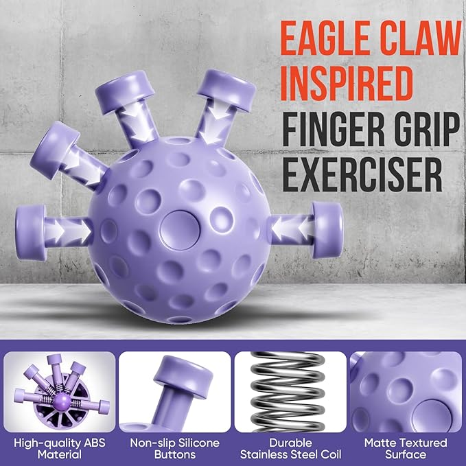 Grip Strength Trainer Kit, Adjustable Forearm Strengthener, Hand Grip Strengthener Balls, Finger Exerciser & Stretcher for Strength Training, Recovery & Flexibility