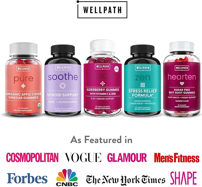 WellPath Organic Apple Cider Vinegar Gummies with The Mother - USDA Organic ACV Gummies - Ginger & Apple Cider Vinegar with Mother for Gut Health - Vegan, Non-GMO, 60 Ct