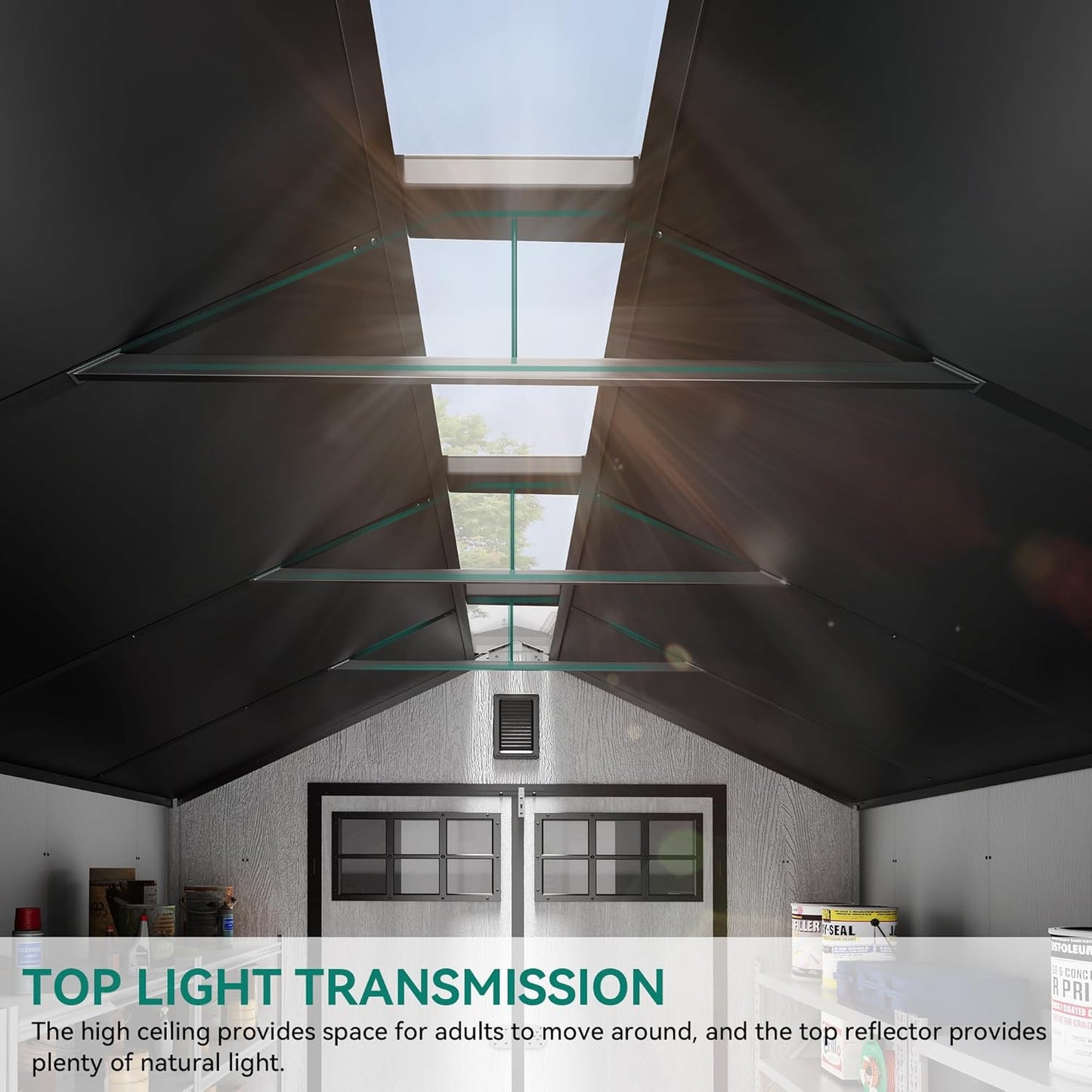 YITAHOME 8x10 FT Outdoor Storage Shed with Floor, Plastic Garden Shed for Bikes, Tools, and Pool Supplies, Outdoor Resin Shed with Lockable Doors, Windows, and Vents for Patio, Lawn, Backyard, Gray