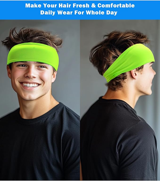 Headband for Men & Women, Sweat Wicking Sports Sweatband Headbands, Workout Running Training Yoga Basketball Hairband