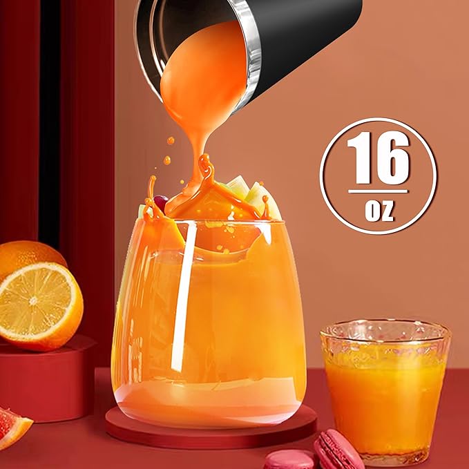 Wamife Portable Blender 16oz personal blender-Portable Blender for Shakes and Smoothies,USB-C Rechargeable,Durable Stainless Steel Blades for Powerful Blending Performance,for office gym - WISDOM