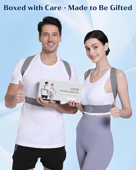 OFIR Revolutionary Upper Back Brace Posture Corrector for Women & Men, Effective Back Straightener Posture Corrector for Men, Adjustable Upper Support Shoulder Neck and Spine for Scoliosis, Hunchback