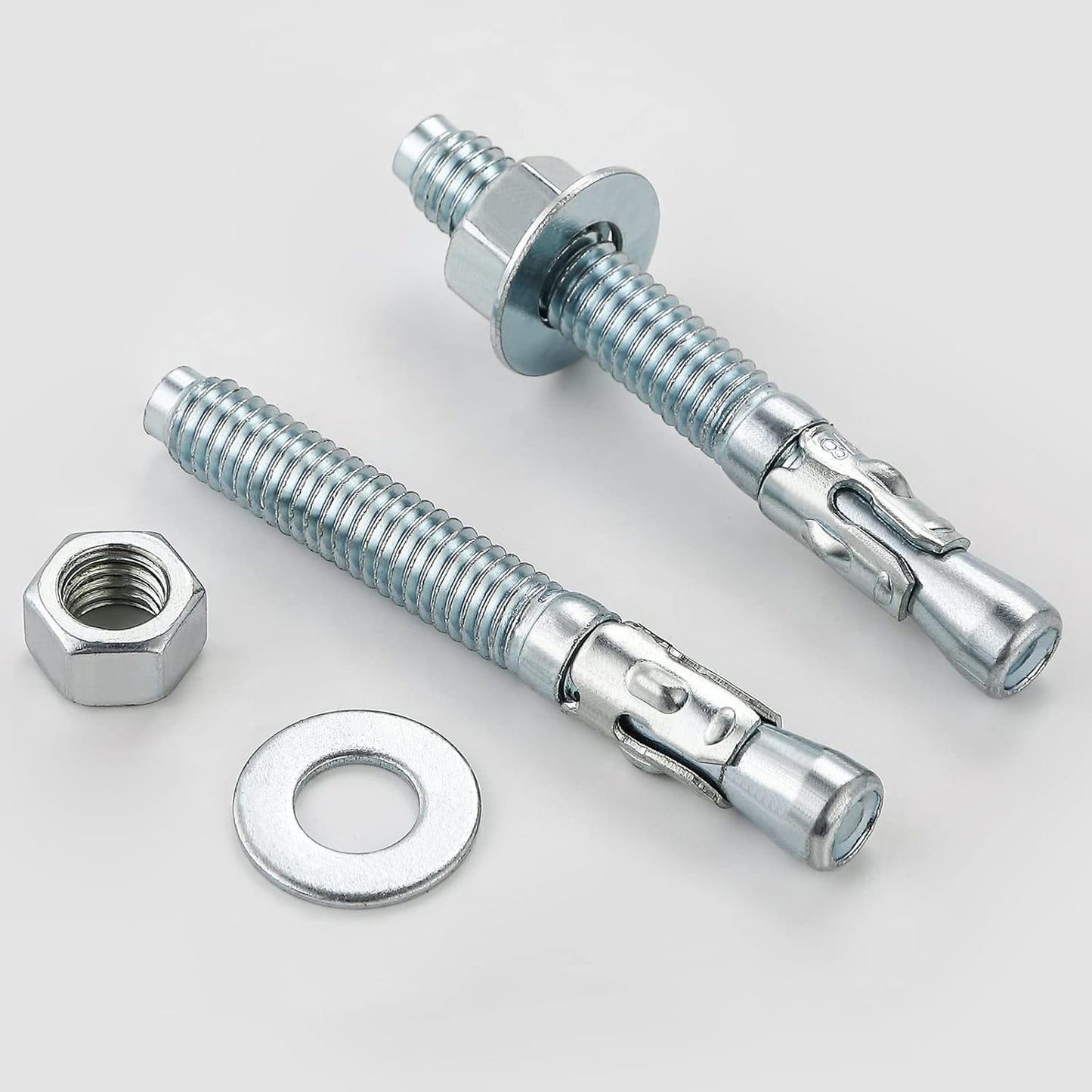 1/2x5-1/2" 10Pcs Inch Standard Fasteners for Heavy-Duty Zinc Wedge Anchors for Cement and Concrete