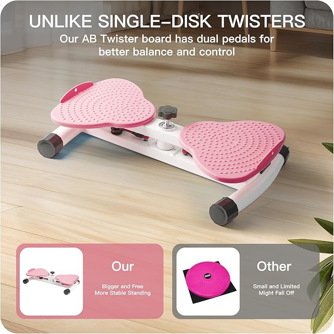 Waist Twisting Machine Pilates Twister Ab Twister Board with 300 lbs Capacity, Noiseless Home Gym Equipment for Core Exercise Slim Waist Belly Fat Workout for Women