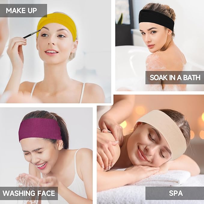 Workout Headbands for Women Non Slip - 8PCS Elastic Sport Head Bands for Women's Hair, Sweat Headband for Athletic Yoga Running Gym