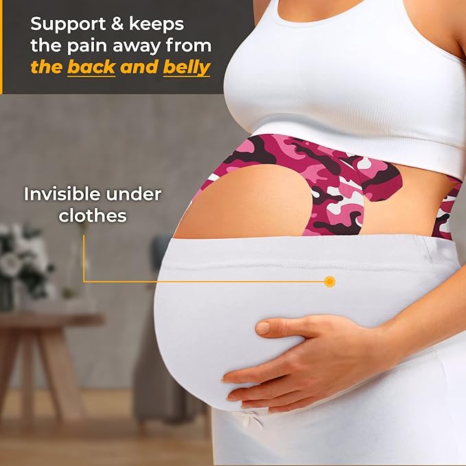 Kinesiology Tape-Incredible Support for Athletic Sports and Recovery + Free Taping Guide-Uncut 2 inch 32 feet Roll (Wild Pink Camo + Free Taping Guide, Pack of 1)