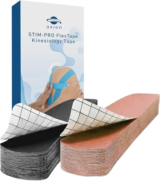 Kinesiology Tapes PRECUT Black Beige | 50 Pre-Cut Sport Tape Strips 10x2 in | Waterproof • Skin-Friendly • Elastic | Kinesiology Tapes Ideal for Sports