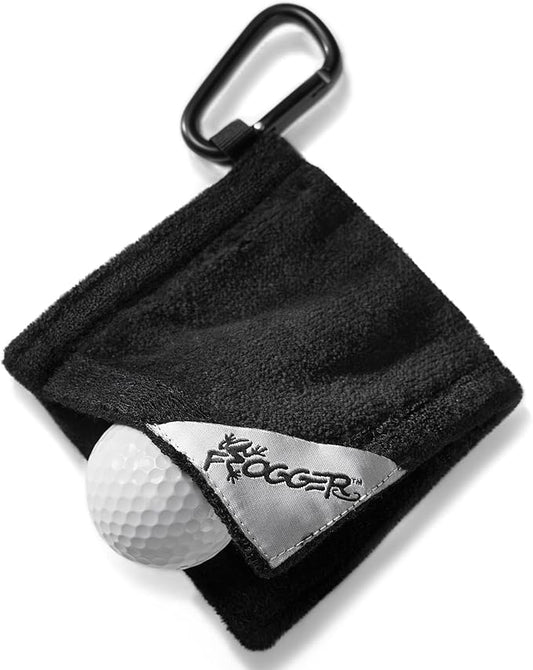 Frogger Amphibian Golf Ball Towel with Wet and Dry Technology Small Golf Ball Towels for Golf Bags with D Clip, Premium Golf Ball Accessories, Ultra Absorbent