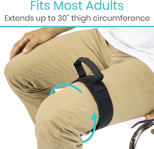Vive Thigh Lifter Strap (2 Pack) - Pull Up Assistance Band - Medical Equipment Padded Wrist Tool For Leg Movement - Transfer Device For Limited Mobility, Knee Recovery - For Elderly, Senior & Disabled