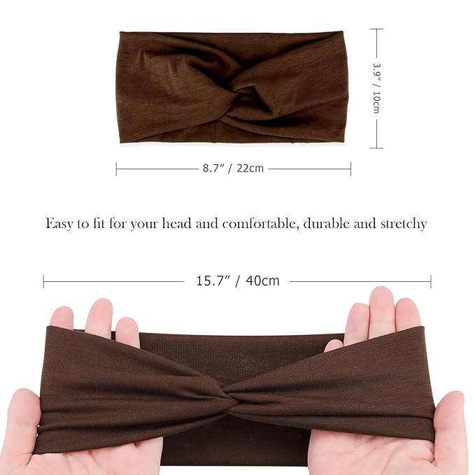 DRESHOW Headbands for Women Girls Vintage Headband Knotted Headwraps Criss Cross Hair Bands Accessories