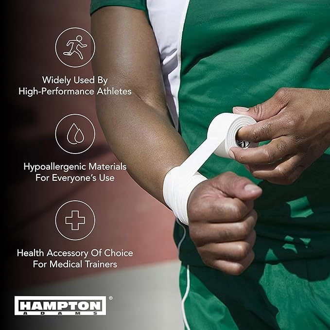 Hampton Adams | As Seen on Shark Tank | Original Athletic Sports Tape (3-Pack) | 45ft Rolls | Very Strong Easy Tear NO Sticky Residue | Best Tape for Athlete & Trainers | Fingers Ankles Wrist