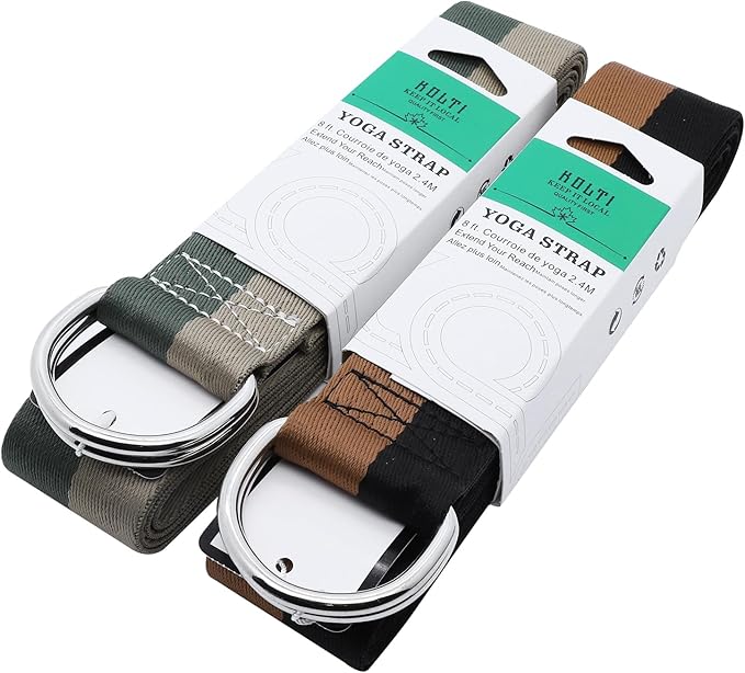 Yoga Exercise Adjustable Straps 8FT with Durable D-Ring for Pilates & Gym Workouts | Hold Poses, Stretch, Improve Flexibility & Maintain Balance