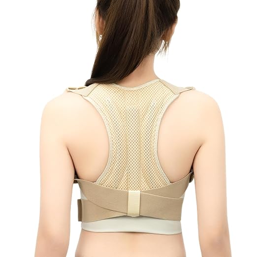Posture Corrector for Breathable Back Brace Support: Adjustable Shoulder Straightener, Upper Spine Support - Neck, Shoulder, Clavicle and Back Pain Relief (Large)