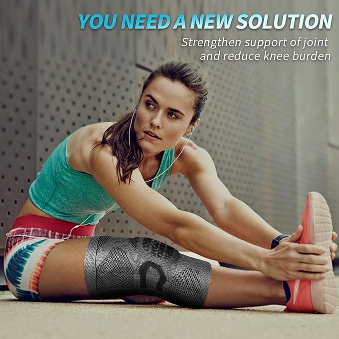 NEENCA Professional Knee Brace for Pain Relief, Medical Knee Compression Sleeve, Knee Support with Horizontal Knit Tech for Meniscus Tear, ACL, Arthritis, Joint Pain, Runner, Workout- FSA/HSA APPROVED
