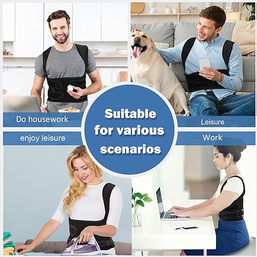 Posture Corrector for Women and Men,Adjustable Full Back Brace and Shoulder Straightener,for Back Pain Relief,Hunchback Correction,Scoliosis,Thoracic Spine,Posture Trainer(Black/Small)
