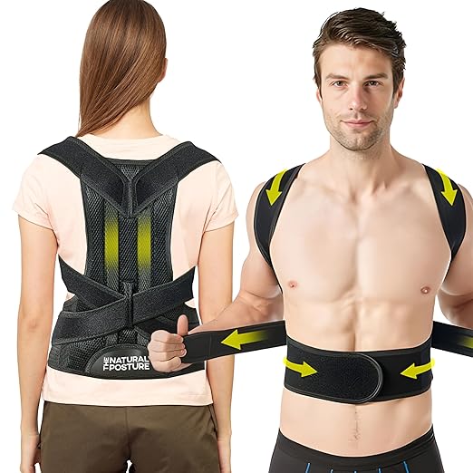 The Natural Posture Posture Corrector for Men and Women - Lumbar Back Brace and Shoulder Straightener - Helps Provide Lower Back Support and Relief - Adjustable, Comfortable and Easy to Wear