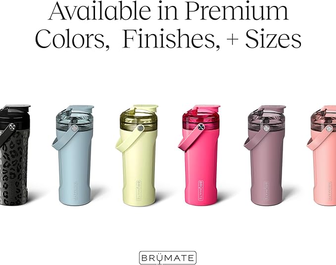 BrüMate MultiShaker Blender Shaker Bottle | 100% Leakproof Insulated Stainless Steel Shaker Bottle | Protein Shaker Bottle, and Pre Workout Bottle for the Gym | 26oz (Onyx Leopard)