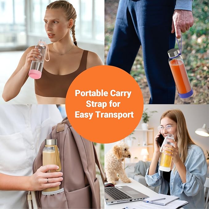 Sursip 18 oz Glass Water Bottles with Lids, Juice Bottles, Clear glass juice bottle for juicing, Eco-Friendly Reusable Glass Juicing Bottles with Stainless Steel Lid, BPA Free,Leak-Proof, Set of 6