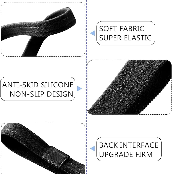 Sumind 4 Pieces Thick Non-Slip Elastic Sport Men Thin Headbands Football Hair Headbands for Women