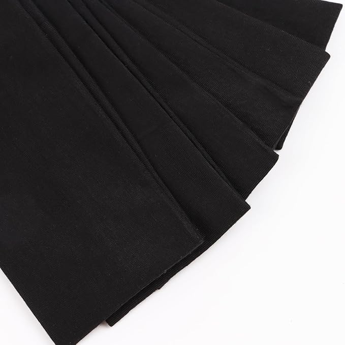 DERAYEE Headbands for Women, 6 Pcs Black Elastic Headbands Soft Fabric Non Slip Hair Bands for Women Yoga Sports Workout (9 x 2.5 Inch)