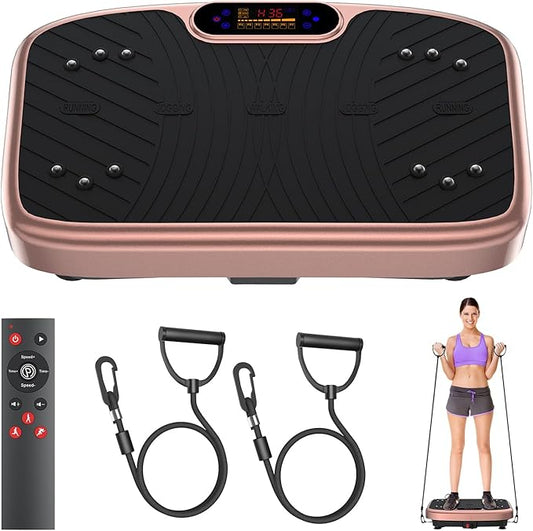 Vibration Plate Exercise Machine, Vibration Plate Platform for Lymphatic Drainage, 200 Adjustable Speeds Power Shaping Vibrating Plate Helps Weight Loss, Shaping, Max Weight 450 Lbs