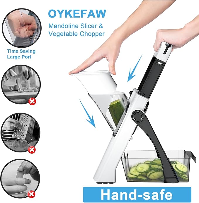 Spiralizer slicer & Mandoline Slicer for kitchen, Adjustable Thickness.Veggie Slicer, vegetable slicer, Potatoes chopping, Veggie Dicer, Zucchini, Faster Kitchen Slicer for Meal Prep(Black)