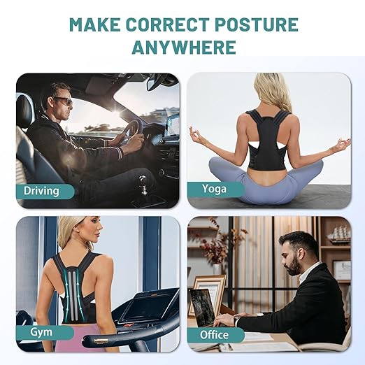 Ergonomic Posture Corrector for Men and Women, Adjustable Back Brace for Spine Alignment, Neck, Shoulder, and Clavicle Support, Improves Posture and Relieves Pain