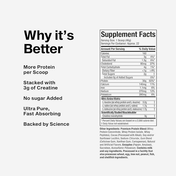 Whey Protein Powder MuscleTech Nitro-Tech Whey Protein Isolate & Peptides Lean Protein Powder for Muscle Gain Muscle Builder for Men and Women Sports Nutrition Strawberry, 2.2 lb (22 Servings)