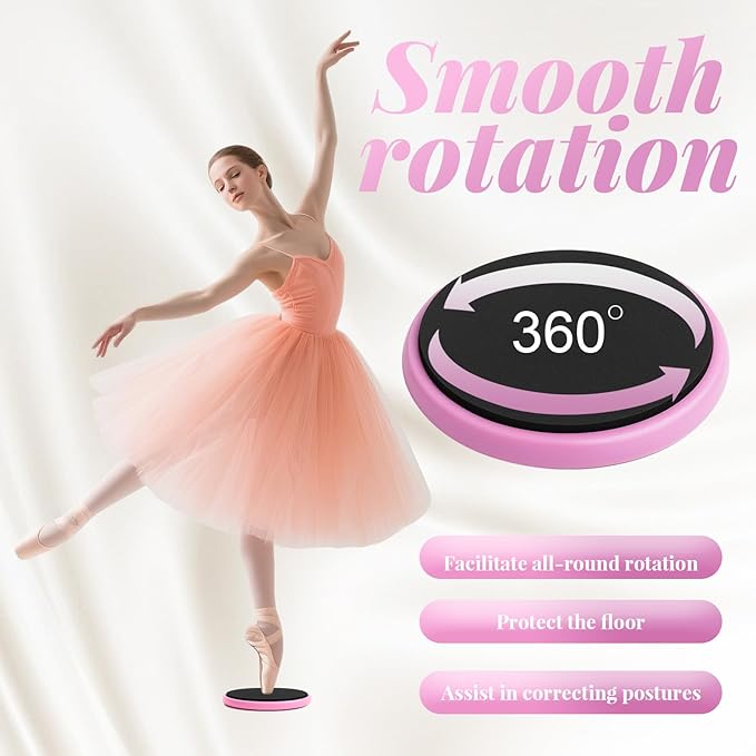 Turn Board for Dancers – Ballet, Figure Skating & Cheerleading Spinner Disc for Improving Turns, Balance, Posture & Pirouette Technique, Portable Training Equipment for Dance & Gymnastics