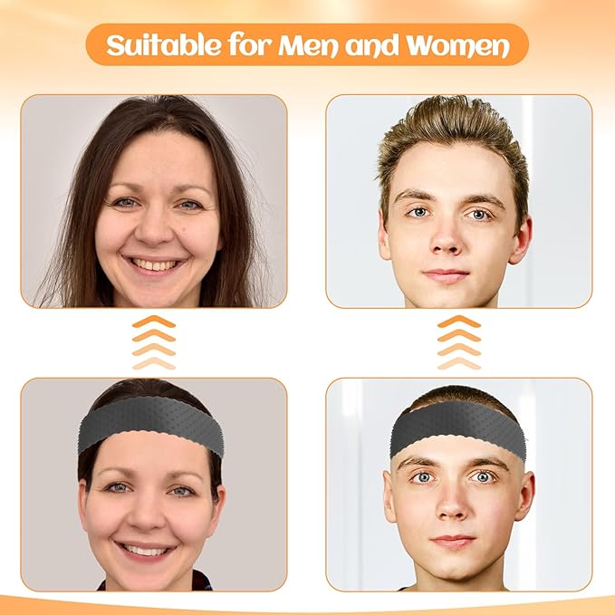 Bewudy 3 PCS Adjustable Silicone Wig Headband Grip, Women Men Wig Grip Band Adjustable Elastic Fixed Non-Slip Wigs Straps (Black+Skin Color+White)