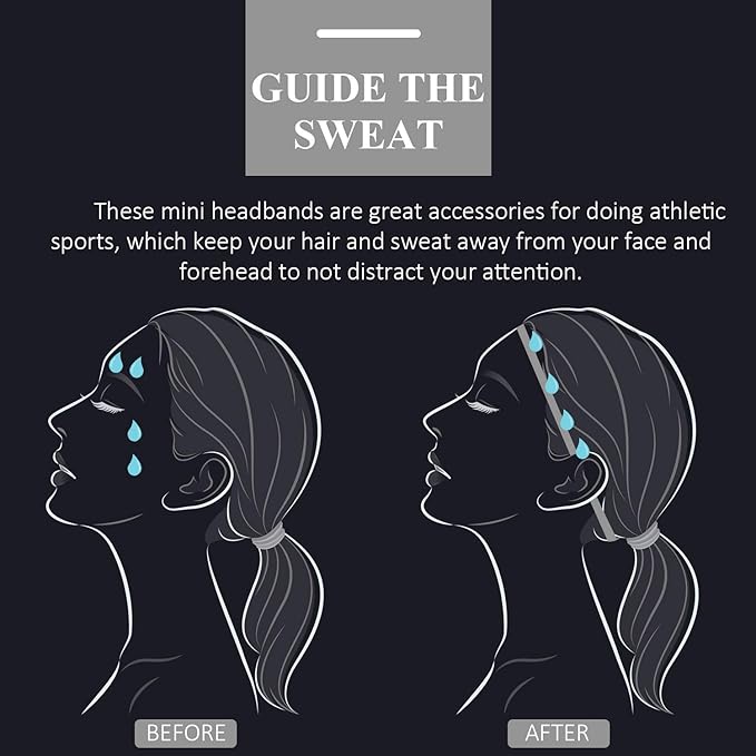 Sumind 4 Pieces Thick Non-Slip Elastic Sport Men Thin Headbands Football Hair Headbands for Women