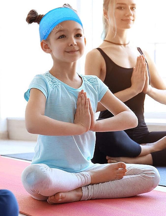 EUICAE Hairband, Spa Headband Pack of 6 - Blue, Fits All, Non-slip Stretchable, Washable Makeup Headband for Face Wash, Facial Treatment, Sport