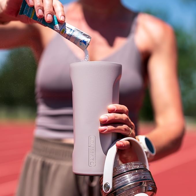 BrüMate MultiShaker Blender Shaker Bottle | 100% Leakproof Insulated Stainless Steel | Pre Workout and Protein Shaker Bottle for the Gym | 26oz (Pear Gingham)