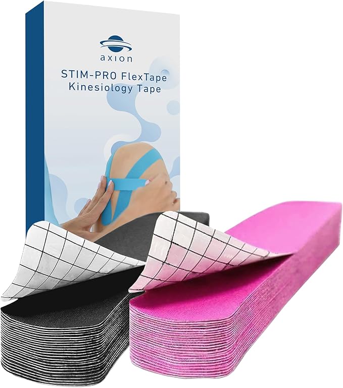 Kinesiology Tapes PRECUT Black Pink | 50 Pre-Cut Sport Tape Strips 10x2 in | Waterproof • Skin-Friendly • Elastic | Kinesiology Tapes Ideal for Sports