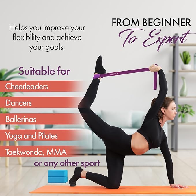 Stretching Strap for Cheer – Flexibility Stunt Strap for Cheerleaders – Durable Cheer Stretching Bands for Improved Flexibility, Range of Motion – Essential Cheer Accessories