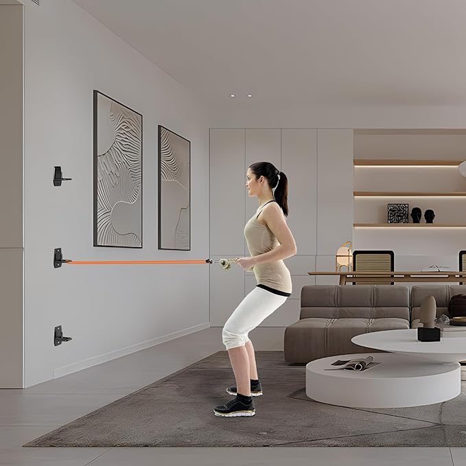 Resistance Band Wall Anchor, Squats Workout Equipment, 3PCS Resistance Band Anchor Mount System, Arm Workout at Home Fitness Equipment, Home Gym Wall Anchor for Strength Training, Physical Therapy