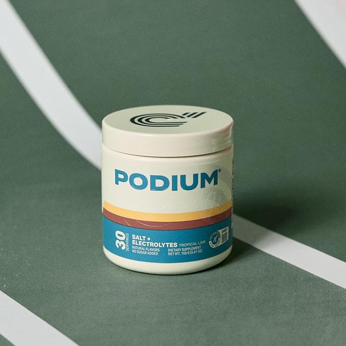 Podium Nutrition Training Salt + Electrolytes Powder, Tropical Lime, Post Workout Hydration & Muscle Recovery Support, Electrolyte Drink, Magnesium, Potassium,Calcium, Sodium Salts, 30 Servings
