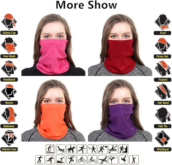 Neck Gaiter Headband Headwear Head Wrap Face Mask Magic Scarf Bandana for Men and Women
