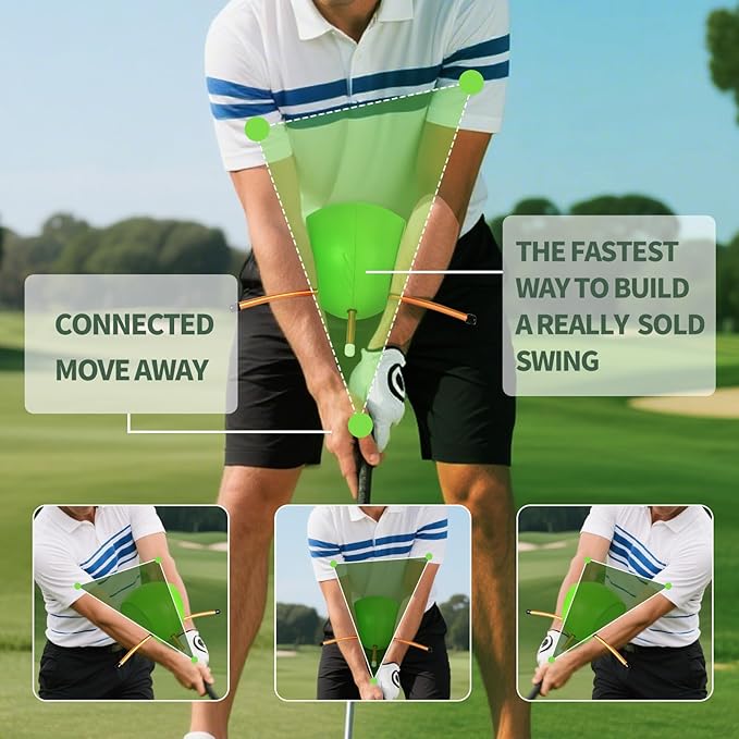 Ball PU Swing Trainer with Anti-Slip Pad & Storage Bag, Golf Swing Training Aids, Enhance Swing Strength, Flexibility & Stability, Portable Practice Tool for Daily Use