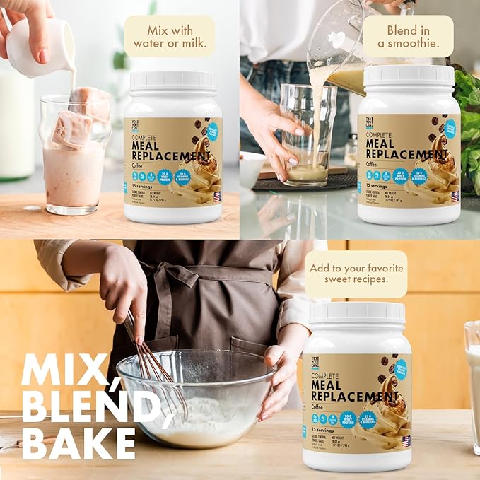 Yes You Can! Meal Replacement Shake - 20G Protein, 4G Fiber, 21 Vitamins & Minerals, 0G Added Sugar - Meal Replacement Protein Powder - Complete All-in-One Nutrition - 15 Servings (Coffee) - 2 Pack