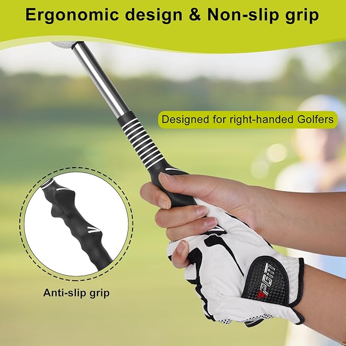 Retractable Golf Swing Aid for Golf Speed Training, Rhythm Click Golf Swing Trainer for Indoor Golf Practice & Outdoor Warm Up, Golf Grip Trainer for Improving Hitting Strength & Tempo