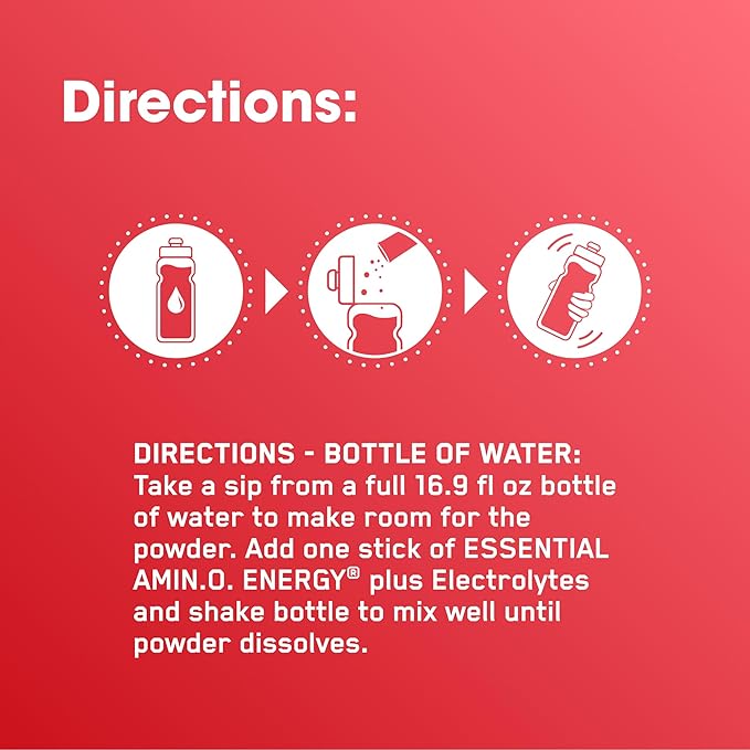 Optimum Nutrition Amino Energy Plus Hydration Packets, On-The-Go Energy Powder Stick Packs, Strawberry Burst, 25 Count