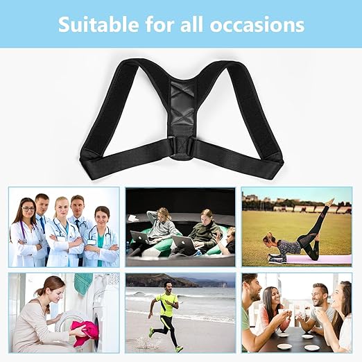 Posture Corrector for Women & Men, Adjustable Back Brace for Posture Support, Breathable & Invisible Upper Back Straightener – Relieves Neck, Shoulder, Clavicle Pain, Improves Alignment for Sitting