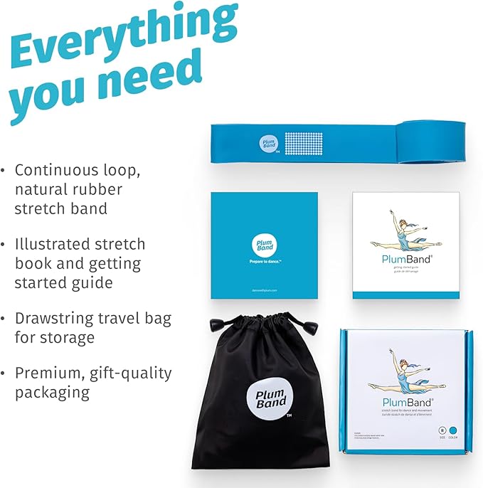 The PlumBand Stretch Band for Dance and Ballet – Premium Gift-Ready Package - Sizes for Kids & Adults – Improve Your Splits, Flexibility and Strength with Stretching