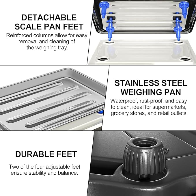 Price Computing Scale 88lb/40kg LCD Digital Commercial Price Scale with Stainless Steel Platform,Produce Scale & Food Scale for Farmers Market, Retail Outlets, Meat Shop (Tray)