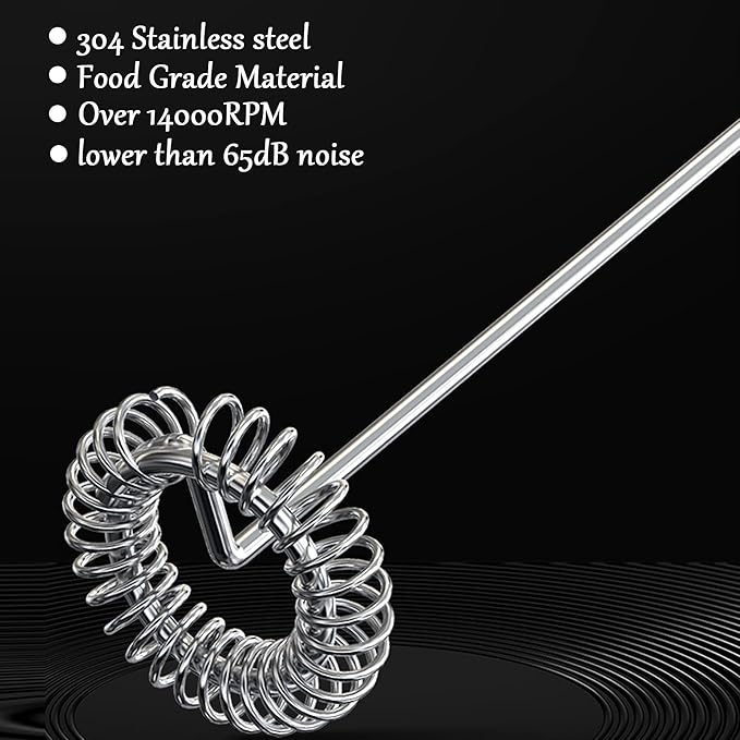 Handheld Coffee Frother,USB-Rechargeable Hand Frother,Adjustable Handheld Milk Frother for Cappuccinos, Hot Chocolate, Milkshakes, Egg Mix