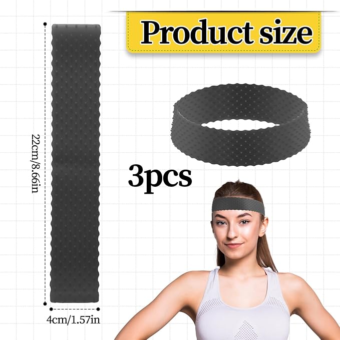 3 PCS Wig Grip Band, Adjustable Silicone Wig Headband, Non Slip Wig Bands Elastic Wig Gripper, Women Men Wig Bands Sweat-Proof Hold Wig Cap Hairband for Keeping Wigs (Black+Skin Color+White)