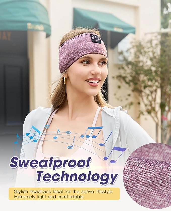 Perytong Sleeping Headphones Bluetooth 5.4 Headband, Wireless Music Sleeping Mask Headphones Earbuds Earphones Sweatproof for Women Mom Sports Workout Running Jogging Yoga Cool Gadgets Unique Gifts