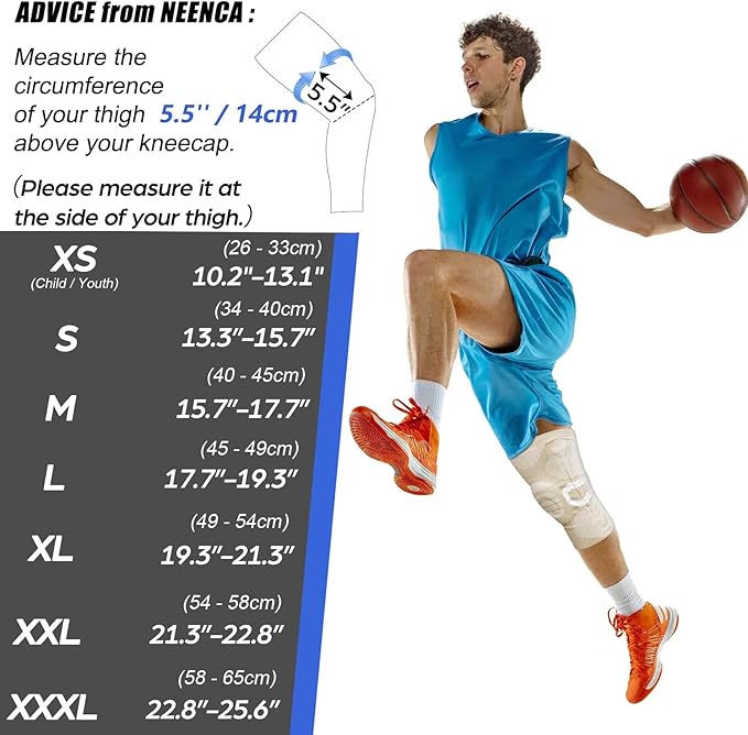 NEENCA Professional Knee Brace for Pain Relief, Medical Knee Compression Sleeve, Knee Support with Horizontal Knit Tech for Meniscus Tear, ACL, Arthritis, Joint Pain, Runner, Workout- FSA/HSA APPROVED