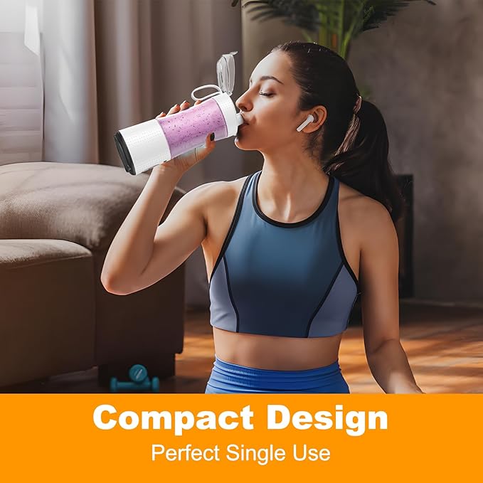 Mulli Pro-Grade Personal Blender 18K RPM - USB-C Rechargeable Ice Crusher, Travel Blender for Gym Camping Baby Food, 13oz BPA-Free with Flip-Top Lid (FCC/CE Certified)